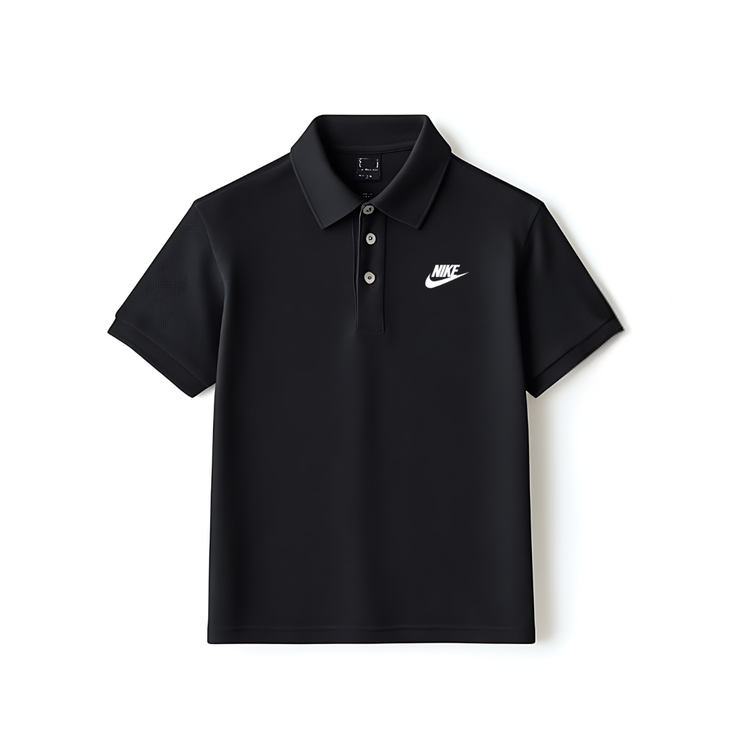 Men’s Black Polo T-Shirt with Nike Logo