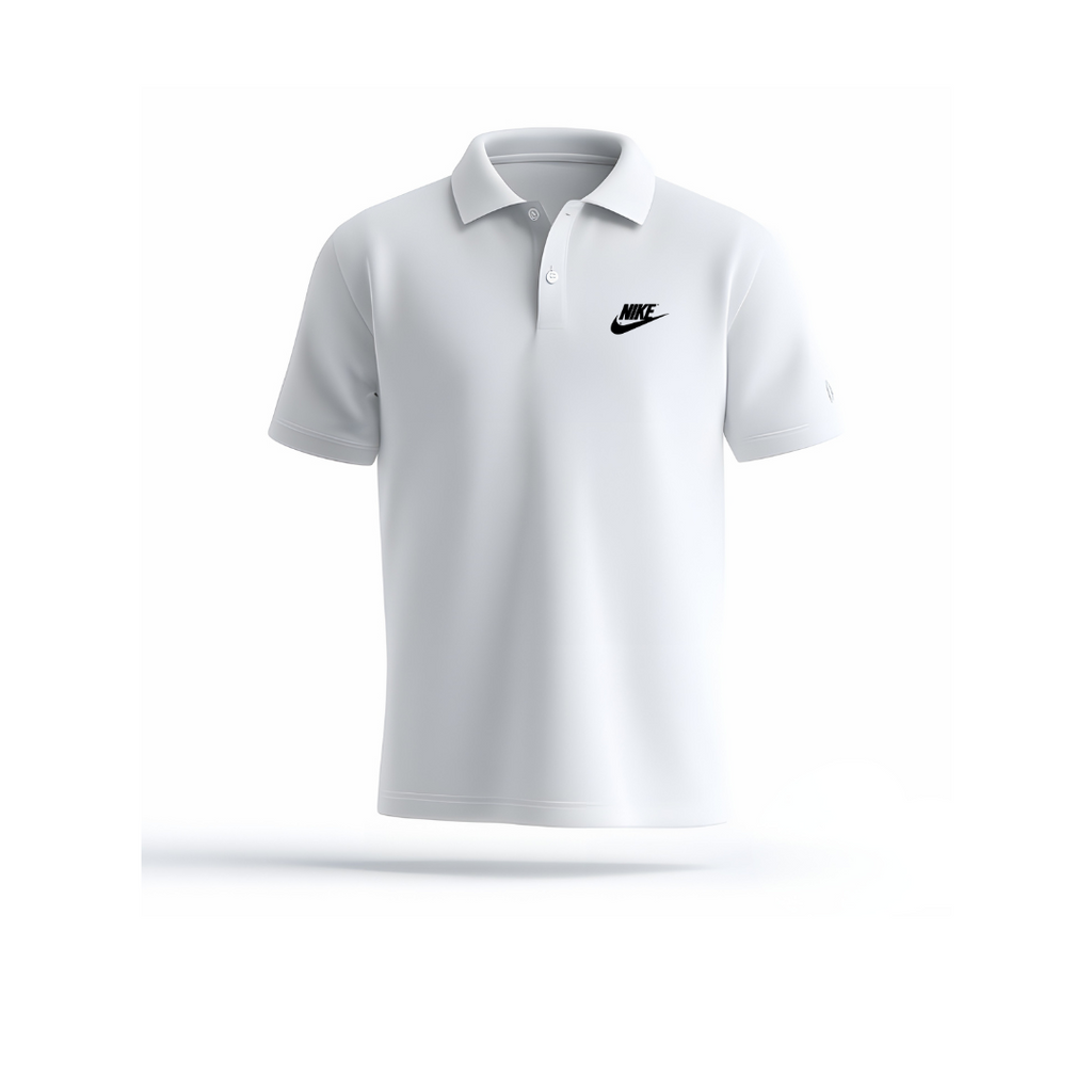 Men’s White Polo T-Shirt with Nike Logo