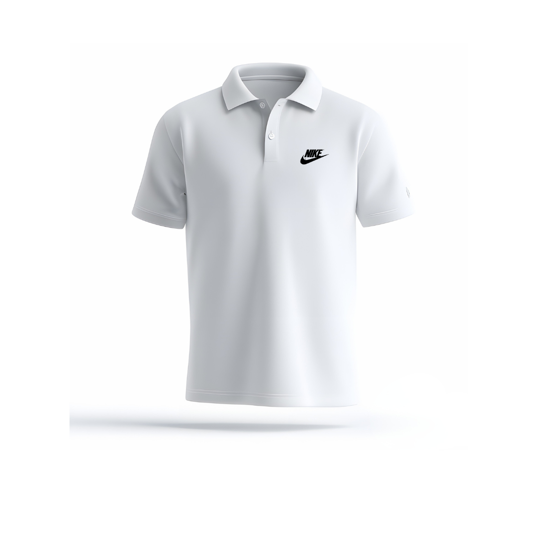 Men’s White Polo T-Shirt with Nike Logo